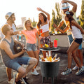 Cooler Cart with Bottle Opener Drainage, Portable Patio Cooler on Wheels, Outdoor Beverage Cart Ice Chest Cart