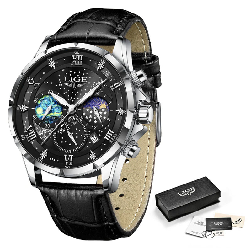 LIGE Men Watches Casual Sport Watch Men Luxury Waterproof Date Luminous Chronograph Wristwatch 