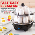 Deluxe Rapid Egg Cooker for Hard Boiled, Poached, Scrambled Eggs, Omelets, Steamed Vegetables