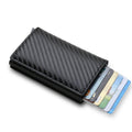 Carbon Fiber Card Holder Wallets Men RFID Black Magic Trifold Leather Slim Mini Wallet 