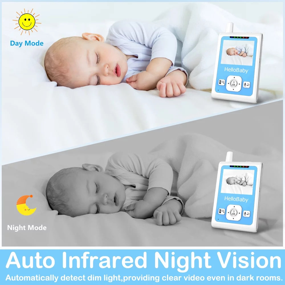 Baby Monitor- HB26 Video Baby Monitor with 2.4 Inch Screen, Night Vision, Temperature Sensor