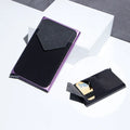 Carbon Fiber Card Holder Wallets Men RFID Black Magic Trifold Leather Slim Mini Wallet 