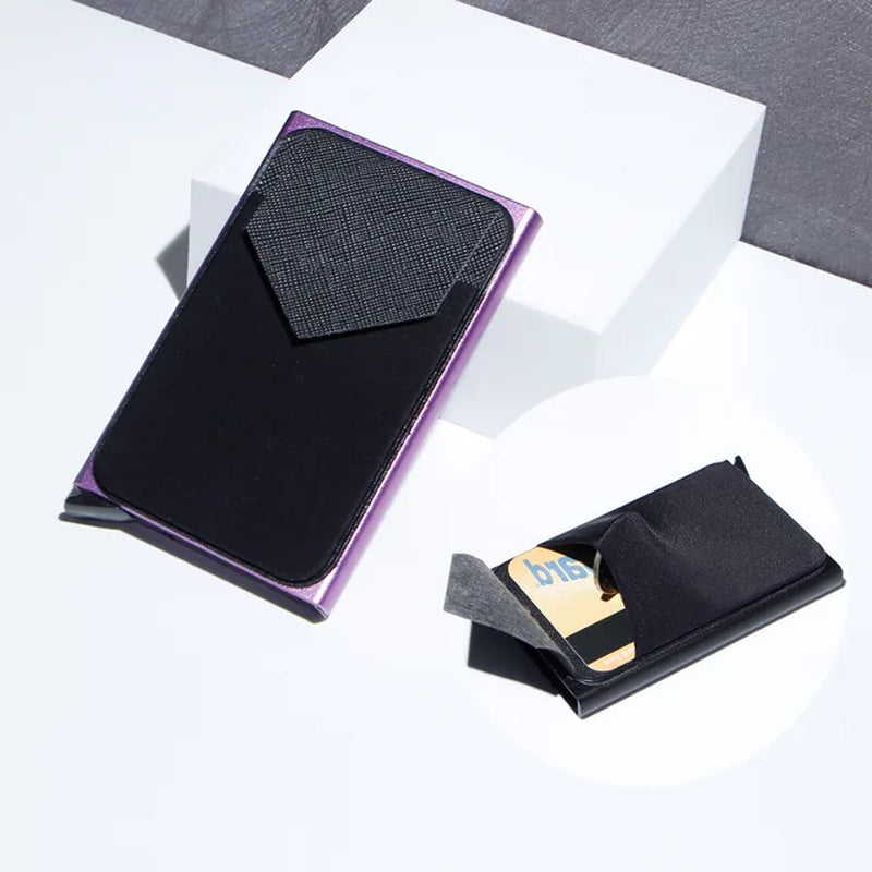 Carbon Fiber Card Holder Wallets Men RFID Black Magic Trifold Leather Slim Mini Wallet 