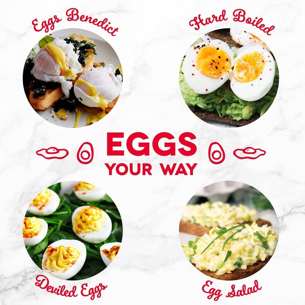 Deluxe Rapid Egg Cooker for Hard Boiled, Poached, Scrambled Eggs, Omelets, Steamed Vegetables