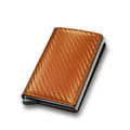 Carbon Fiber Card Holder Wallets Men RFID Black Magic Trifold Leather Slim Mini Wallet 