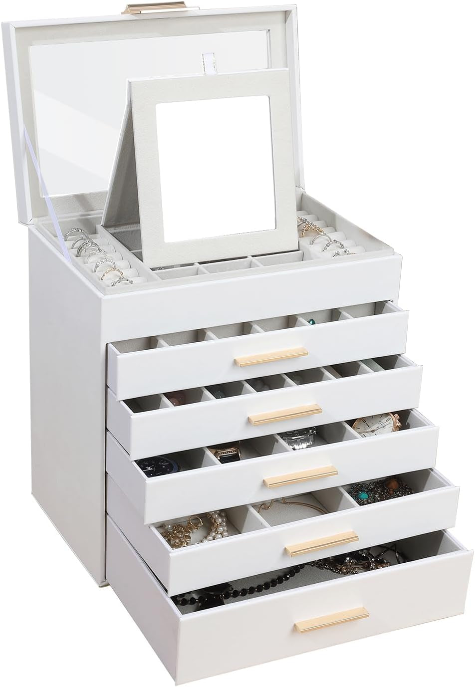 6 Layer Large Jewelry Box for Necklace, Bracelet, Earrings, Rings Storage, Jewelry Holder Organizer