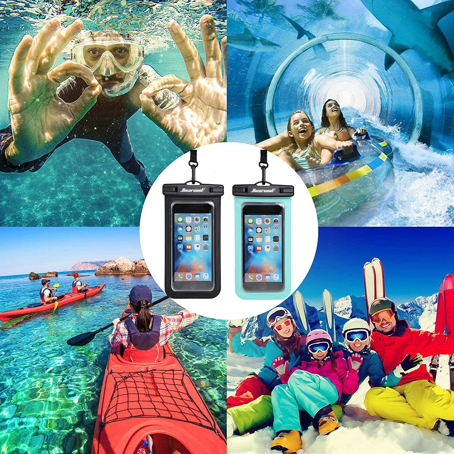 Waterproof Phone Case for Iphone 15 14 13 12 Pro Max, IPX8 Cellphone Dry Bag Beach Cruise Ship Essentials 2Pack-8.3"