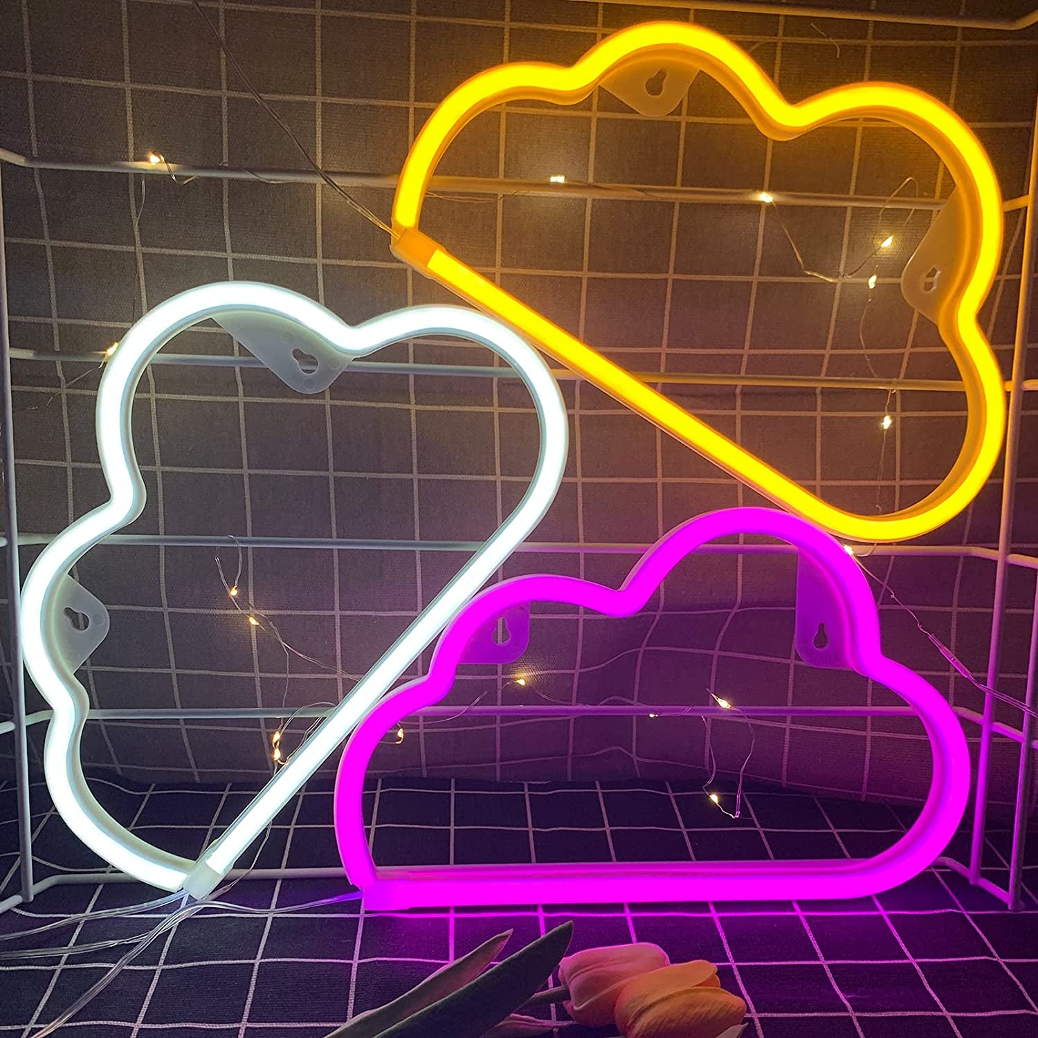 Cloud Neon Signs, LED Cloud Neon Light for Wall Decor, Battery or USB Powered Cloud Sign