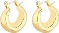 Chunky Hoop Earrings Set 14K Gold Hoop Earrings for Women Hypoallergenic, Thick Hoops Earring Set, Twist Huggie Hoop Earring