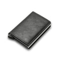 Carbon Fiber Card Holder Wallets Men RFID Black Magic Trifold Leather Slim Mini Wallet 