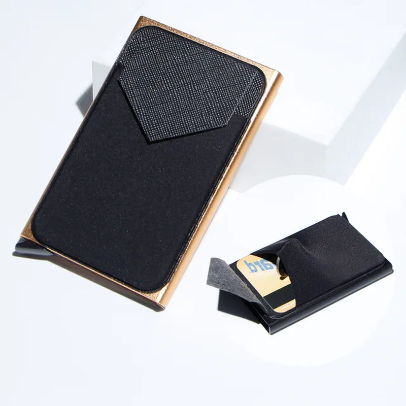 Carbon Fiber Card Holder Wallets Men RFID Black Magic Trifold Leather Slim Mini Wallet 