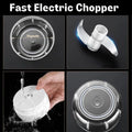 Electric 300ML Garlic Press Chopper Chili Onion Fruits Meat Mincer Blender Mixer