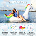 Unicorn Inflatable Pool Float for Kids Giant Float for Ride-On Pool Toys