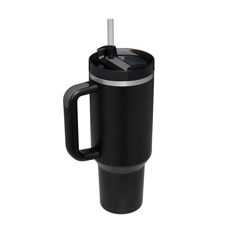 40 Oz Tumbler with Handle Straw Insulated, Stainless Steel Spill Proof Vacuum Coffee Cup Tumbler