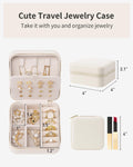 Travel Jewelry Case, Small Travel Jewelry Organizer Box for Girls Women - White