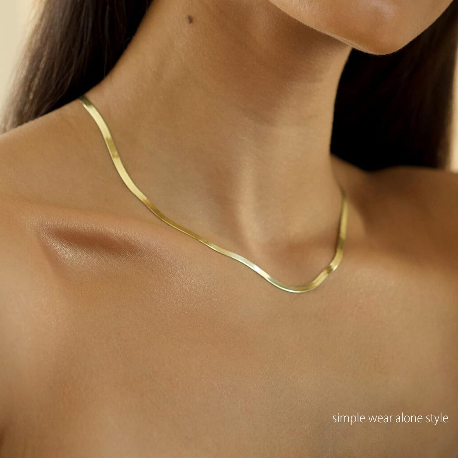 14K Gold Plated Snake,Gold Chain Choker Necklaces,Simple Gold Layered Necklaces,Gold Jewelry