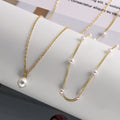  14K Gold Pearl Necklace Women,Plated Layered Freshwater Pearl Necklaces