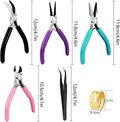 4 Pack Jewelry Pliers Jewelry Making Pliers Tools Kit with Needle Nose Pliers/Chain Nose Pliers, round Nose Pliers, Bent Nose Pliers, Wire Cutters for Wire Wrapping Earring Craft Making Supplies