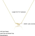 14k Gold Dainty Gold Pendant Necklac Plated Delicate Tiny Love Heart Star CZ Leaf Pendant Necklace