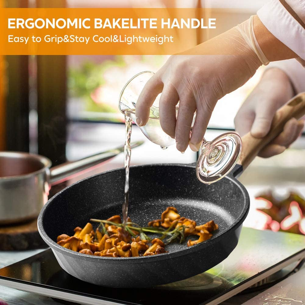 Frying Pans Nonstick, Induction Frying Pan Set Granite Skillet Pans for Cooking Omelette Pan Cookware