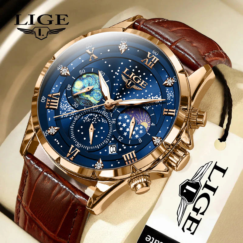 LIGE Men Watches Casual Sport Watch Men Luxury Waterproof Date Luminous Chronograph Wristwatch 