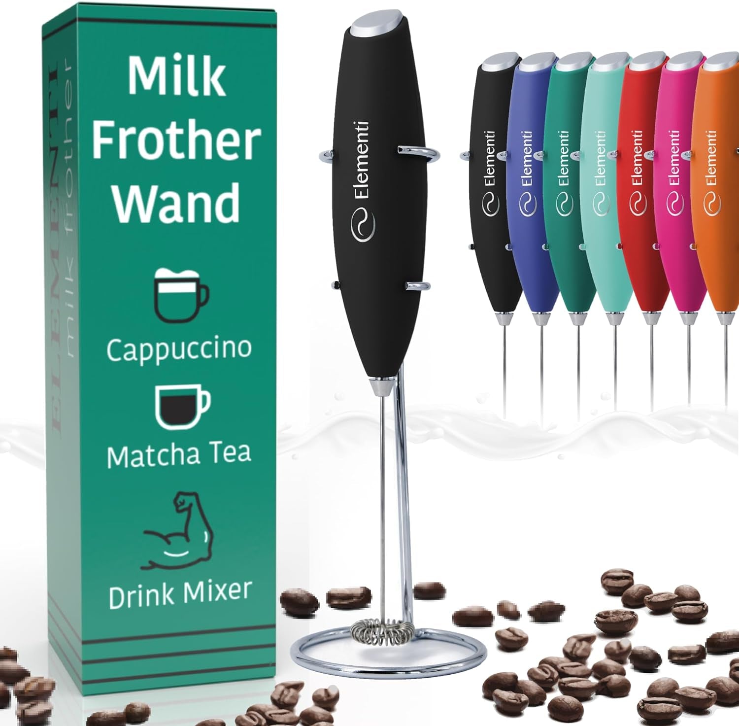 Milk Frother Wand & Matcha Mixer, Mini Electric Whisk for Coffee - Frother for Coffee - Milk Frother Handheld