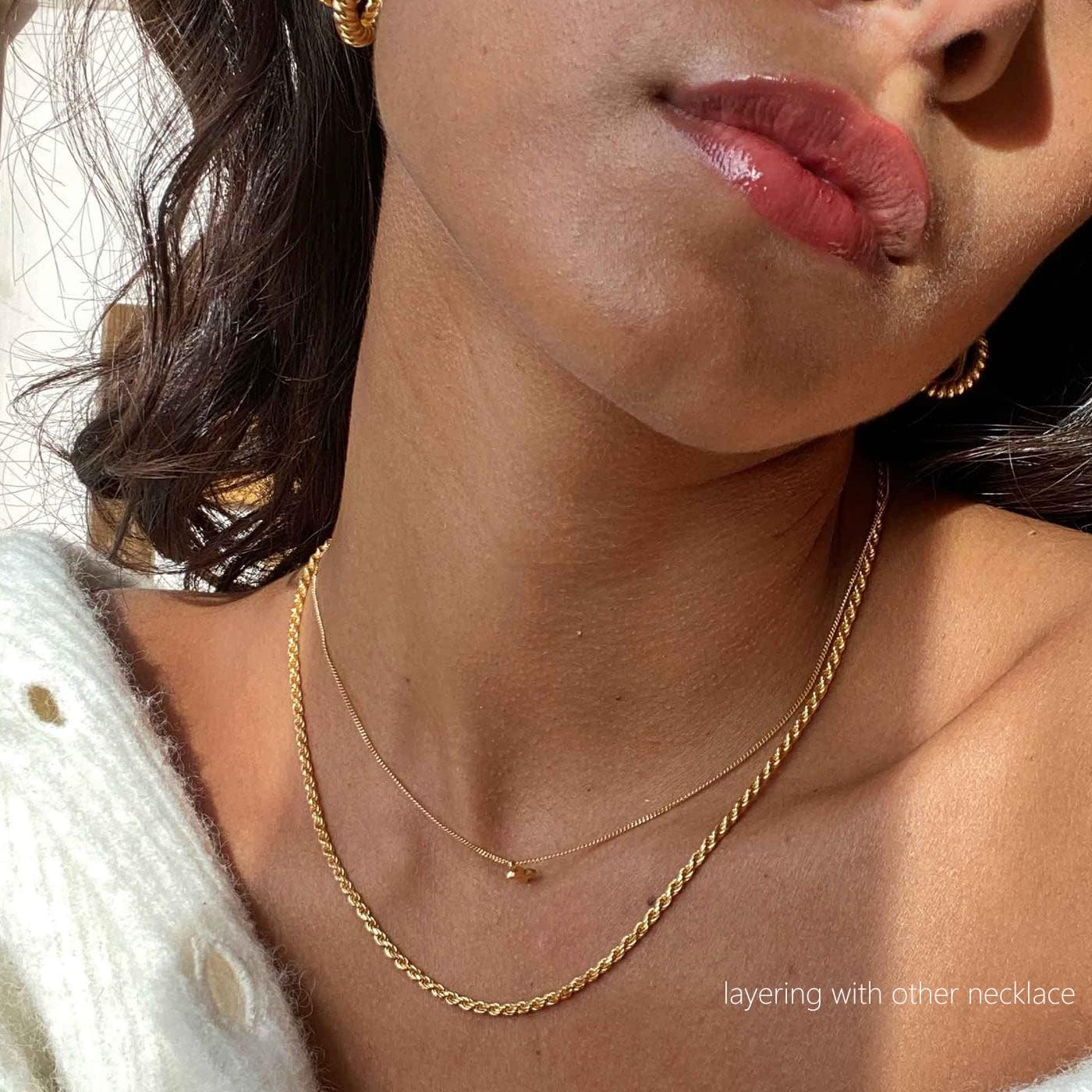 14K Gold Plated Snake,Gold Chain Choker Necklaces,Simple Gold Layered Necklaces,Gold Jewelry