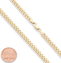 18K Gold over 925 Sterling Silver Italian 5Mm Diamond-Cut Cuban Link Curb Chain Necklace Women Men