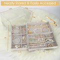 3 Drawer Jewelry Holder Organizer, Jewelry Boxes & Organizers with Earring Organizer, Jewelry Holder Box, Clear Jewelry Organizer Box