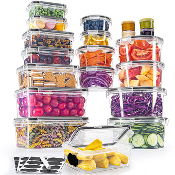 44 Pcs Food Storage Containers with Upgraded Snap Locking Lids