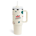 40 Oz Tumbler with Handle Straw Insulated, Stainless Steel Spill Proof Vacuum Coffee Cup Tumbler