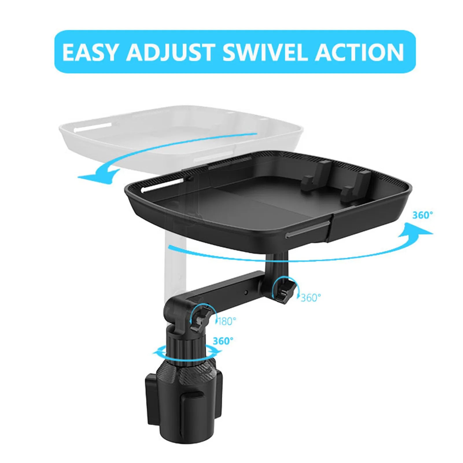 Cup Holder Tray for Car Car Tray Table Passenger Seats 360 Adjustable Stretchable Non-Slip Car Tray for Eating Portable Car