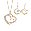 3 Pcs Set Heart Shaped Jewelry Set of Earrings Pendant Necklace for Women Exquisite