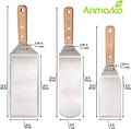 Stainless Steel Metal Spatula Set - Teppaniyaki Spatulas - Griddle Scraper Flat Spatula Pancake Flipper