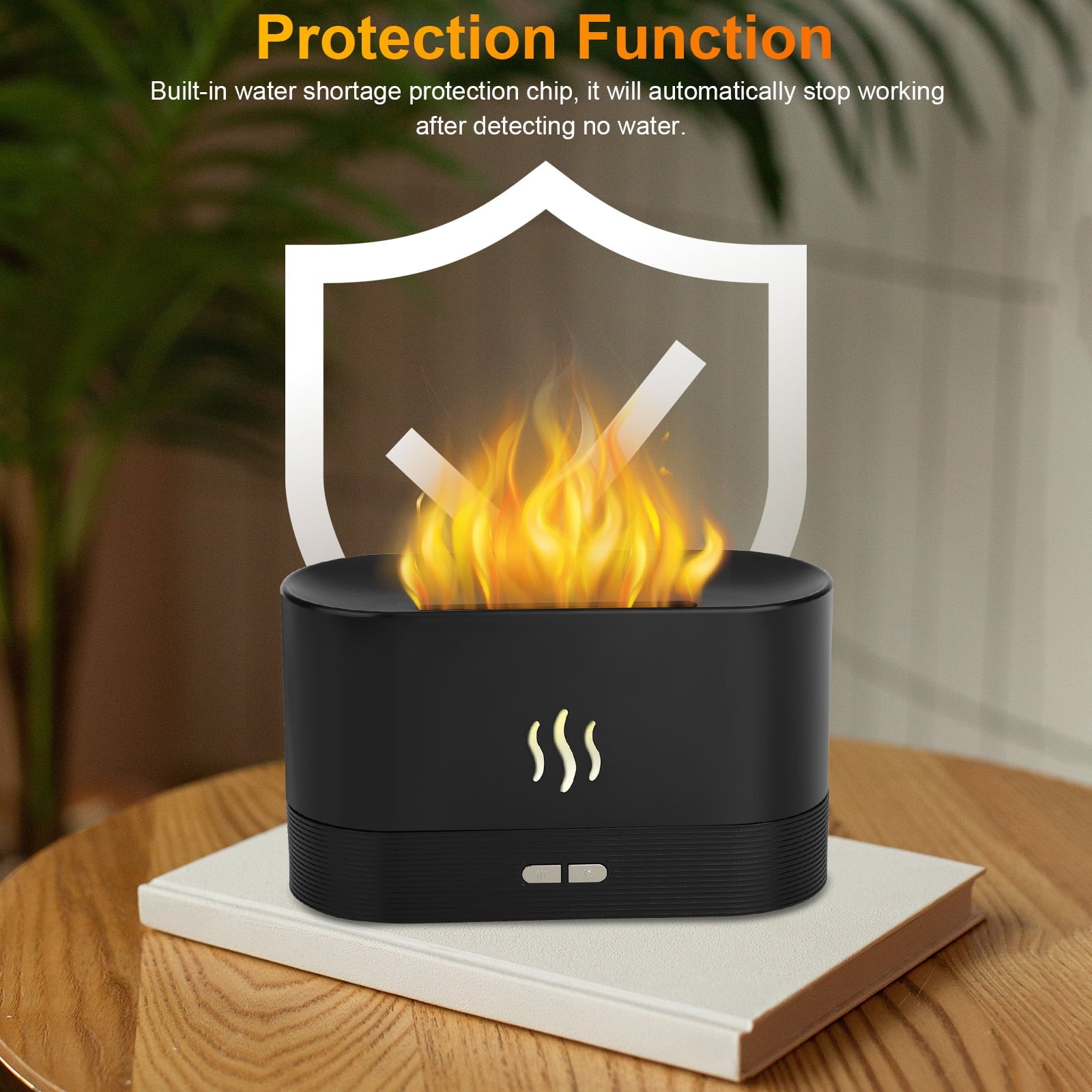 180Ml Flame Air Humidifier Essential Oil Diffuser,  3D USB 7 Color Light Aroma Diffuser