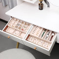 4 Set,Pu Leather Jewelry Storage Holder for Drawer Inserts,Jewellery Display Case Box for Earring Necklace Rings Bracelet with Removable Dividers,Apricot