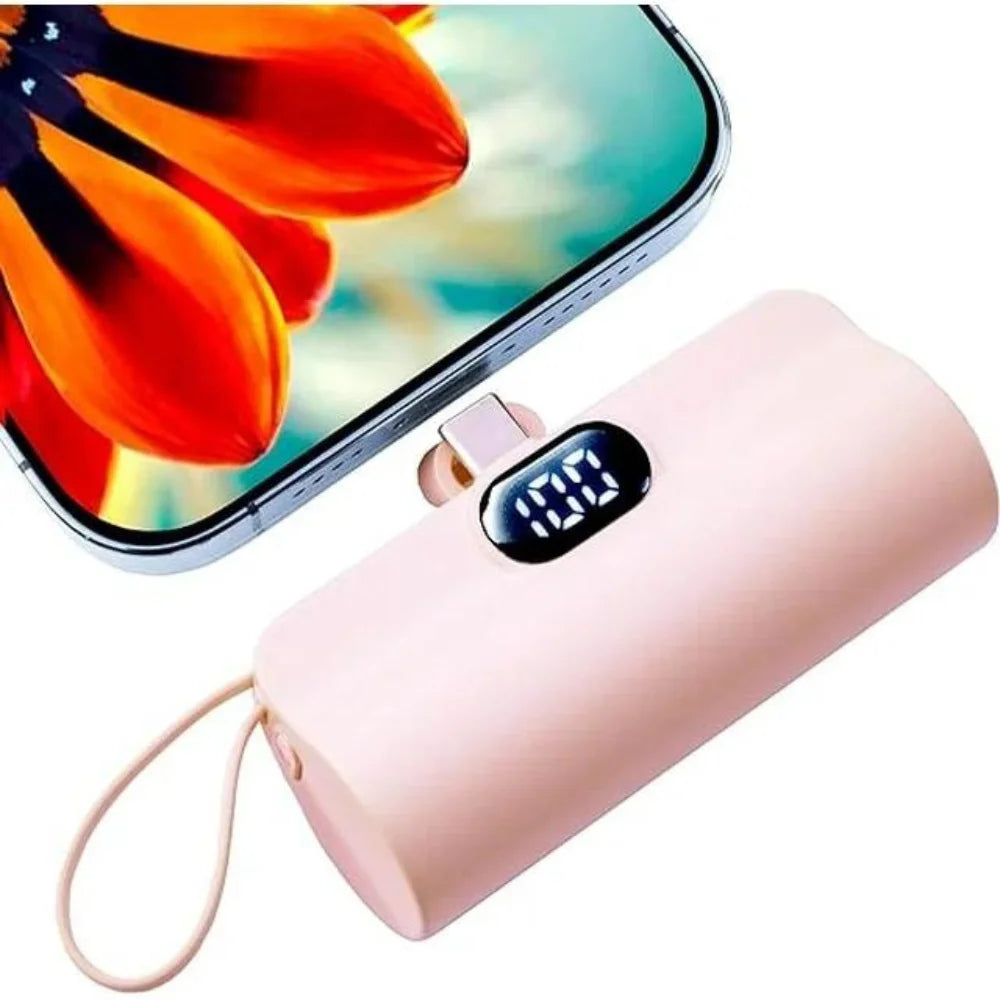 Mini Power Bank,Capsule Power Phone Charger 5500Mah,Portable Charger with Dual USB-C Ports