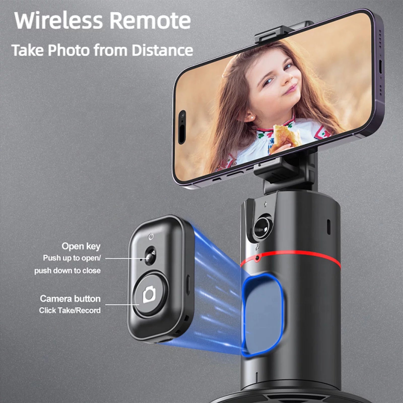 Auto Face Tracking Phone Holder Tripod, No App Required, 360° Rotation Smart Face Body Tracking Tripod