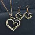 3 Pcs Set Heart Shaped Jewelry Set of Earrings Pendant Necklace for Women Exquisite