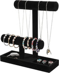 Byken Multi-Functional Necklace Holder,Bracelet Holder,Jewelry Organizer Stand with Earrings Rings Tray,Jewelry Holder for Scrunchie Watches Detachable