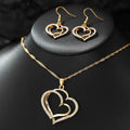 3 Pcs Set Heart Shaped Jewelry Set of Earrings Pendant Necklace for Women Exquisite