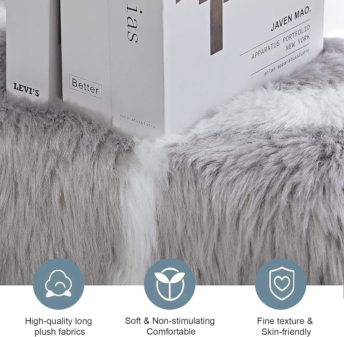 Luxurious Faux Fur Sheepskin Area Rugs Super Soft 4X6 Fluffy Bedroom Rugs for Living Room Bedside Floor Carpet Shaggy Furry Rug