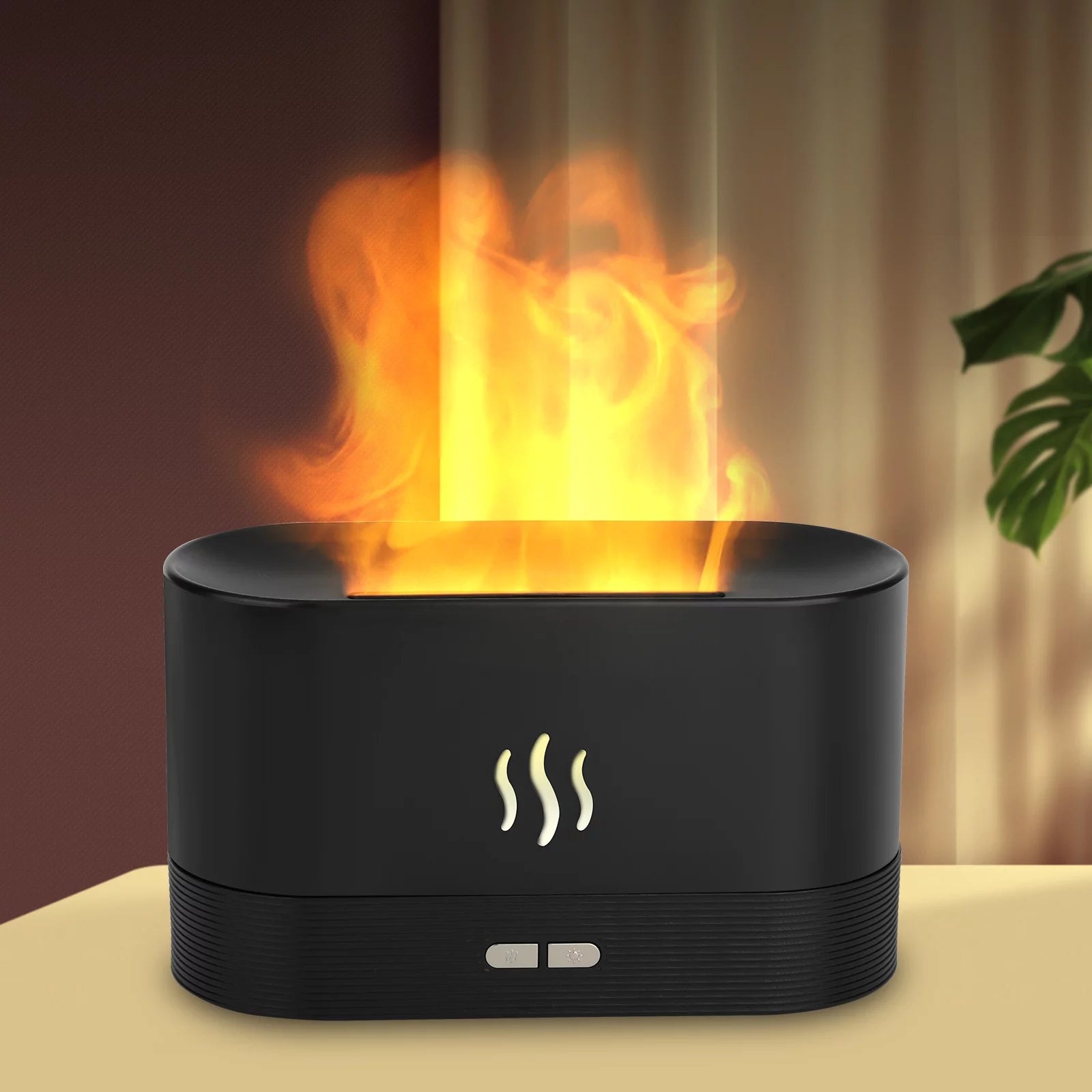 180Ml Flame Air Humidifier Essential Oil Diffuser,  3D USB 7 Color Light Aroma Diffuser