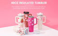 40 Oz Tumbler with Handle Straw Insulated, Stainless Steel Spill Proof Vacuum Coffee Cup Tumbler