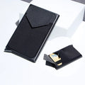 Carbon Fiber Card Holder Wallets Men RFID Black Magic Trifold Leather Slim Mini Wallet 