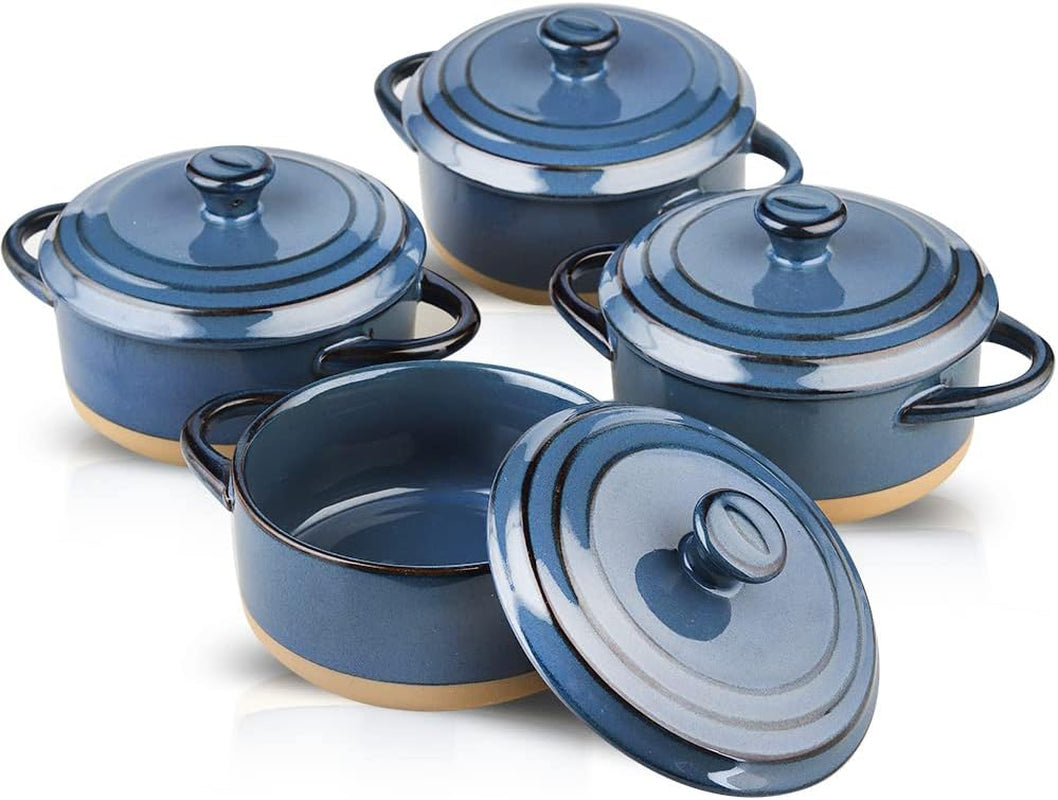 12 Oz Ramekins with Lids, Mini Casserole Dish with Lid Oven Safe, Small Casserole Dish Set