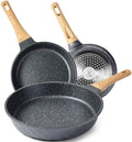 Frying Pans Nonstick, Induction Frying Pan Set Granite Skillet Pans for Cooking Omelette Pan Cookware