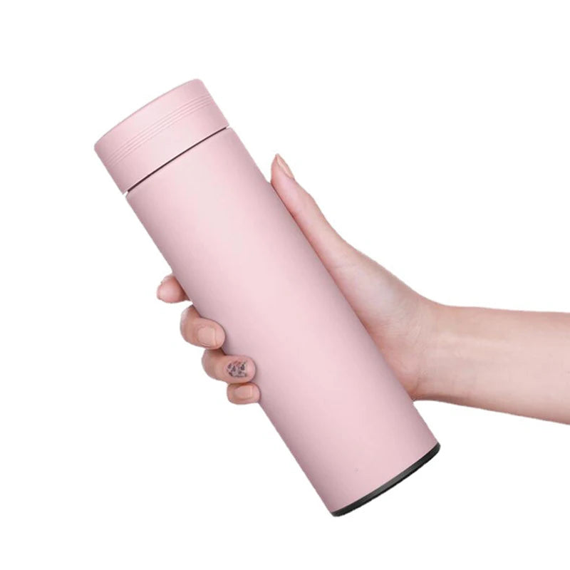 500Ml Smart Water Bottle Stainless Steel Thermos Temperature Display Leakproof Vacuum 