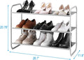 3-Tier Shoe Rack, Fabric Shoe Shelf for Closet Bedroom Entryway (Light Gray)